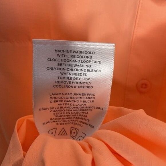 NWT Habit UPF40+ Vented Short Sleeve Button Up Shirt Women Size 2XL Peach Orange - Picture 4 of 12